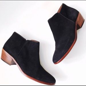 Sam Edelman 'Petty' black suede Chelsea boots.